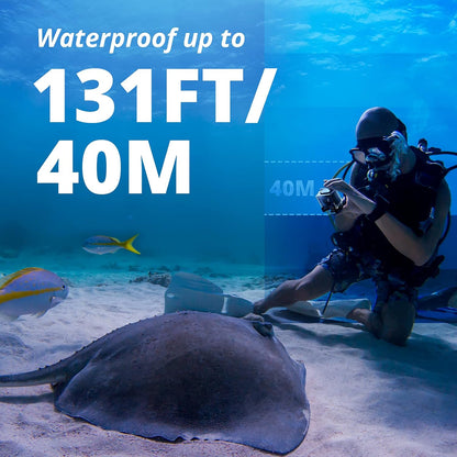 AKASO Brave 4 Pro 4K30 Action Camera with 128GB MicroSD U3 Card, 131FT Underwater Waterproof Camera EIS Touch Screen Remote Control with 2x1350mAh Batteries and Helmet Accessories Kit Bundle