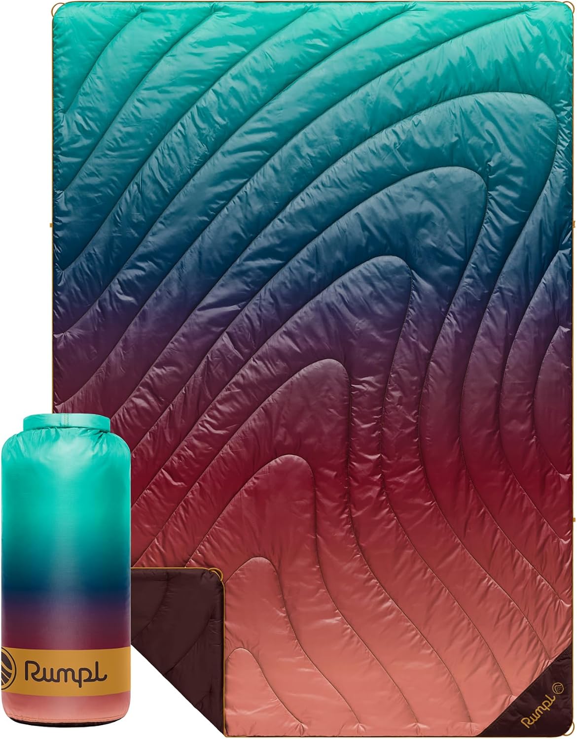 Rumpl Original Puffy Blanket - Warm, Water-Resistant Camping Blanket with 100% Recycled Synthetic Insulation, 52"x75", Original Puffy V2, Arizona Fade