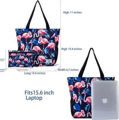 ETidy Large Capacity Foldable Tote Bag With Zipper Water-resistant SandproofWomen Beach Bag Handbag GymBag Travel ShoppingBag