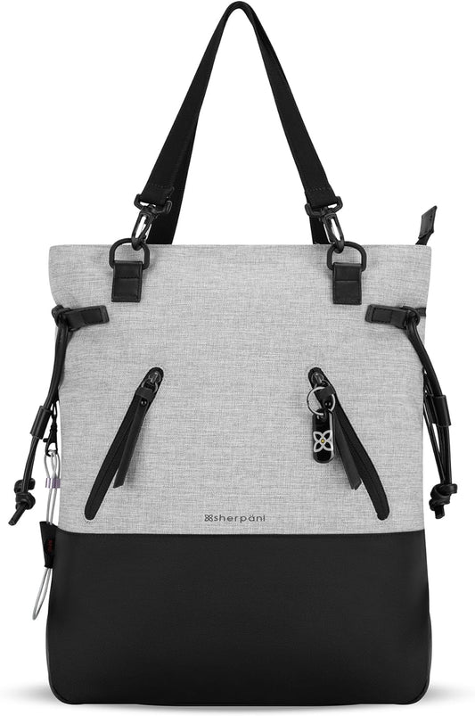 Sherpani Tempest, Anti-Theft Convertible Backpack, Teacher Tote Bag, Travel Backpack for Women, Fits 15 Inch Laptop (No Sleeve) (Sterling)
