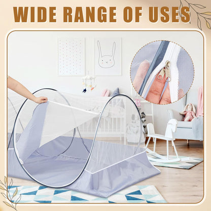 2 Pcs Large Pop up Mosquito Tent Nets Portable Foldable Mosquito Nets for Bed Camping Travel Patio Outdoor Crib Bug Netting Mesh Tent Canopy for Adults Baby Bedroom (78 * 39 * 28 Inch)