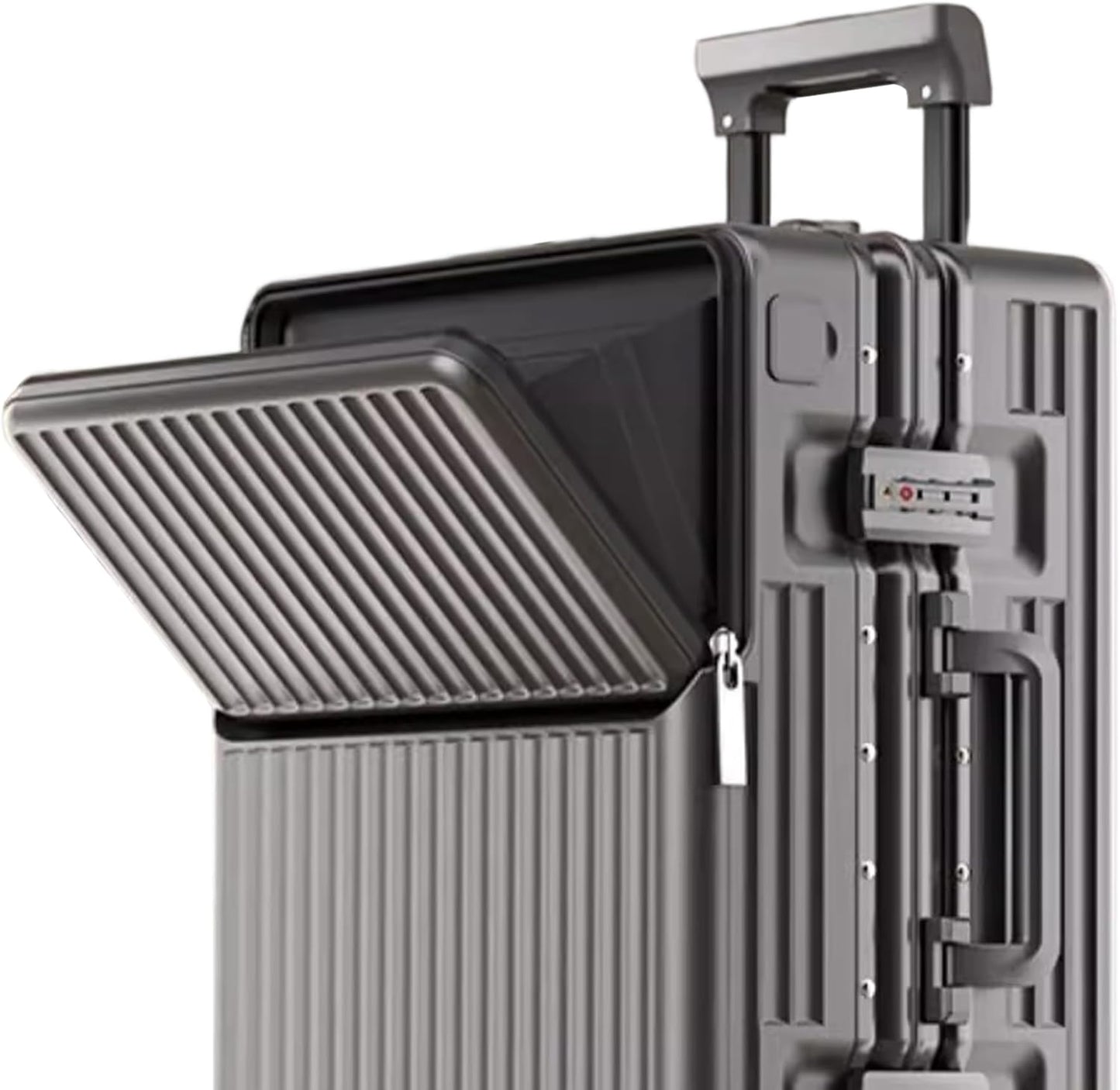 Zipperless Luggage, Polycarbonate Aluminum Hard Shell, Expandable Carry-On Suitcase with Spinner Wheels, Hard Shell Suitcase, 24 Inch Cabin