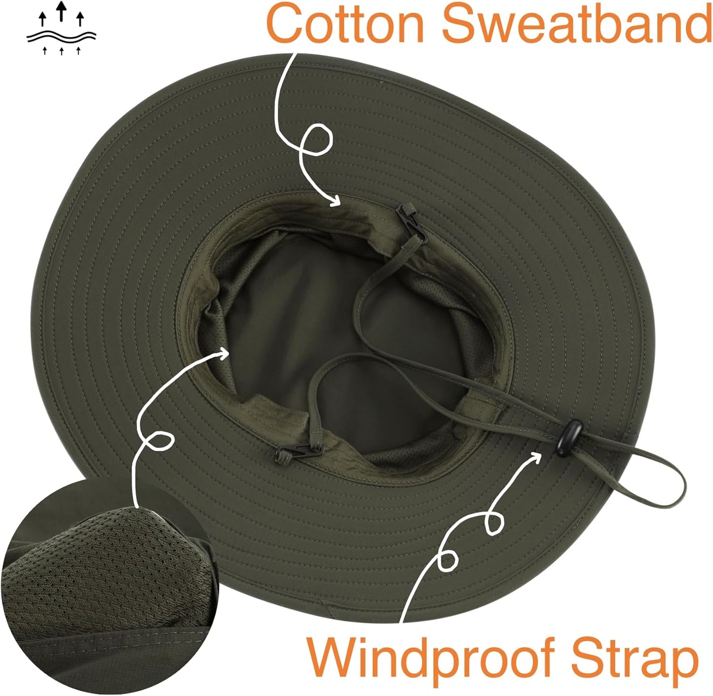 Home Prefer UPF50+ Mens Sun Hat Wide Brim Fishing Hat Sun Protection Beach Gardening Bucket Hat for Men Women