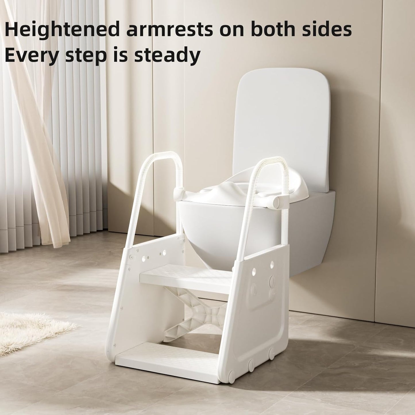 3-in-1 Adjustable Toddler Step Stool & Potty Seat with Removable Cushion, Splash Guard & Non-Slip Base– Sink and Kitchen Helper for Kids 1-3, Tool-Free Assembly