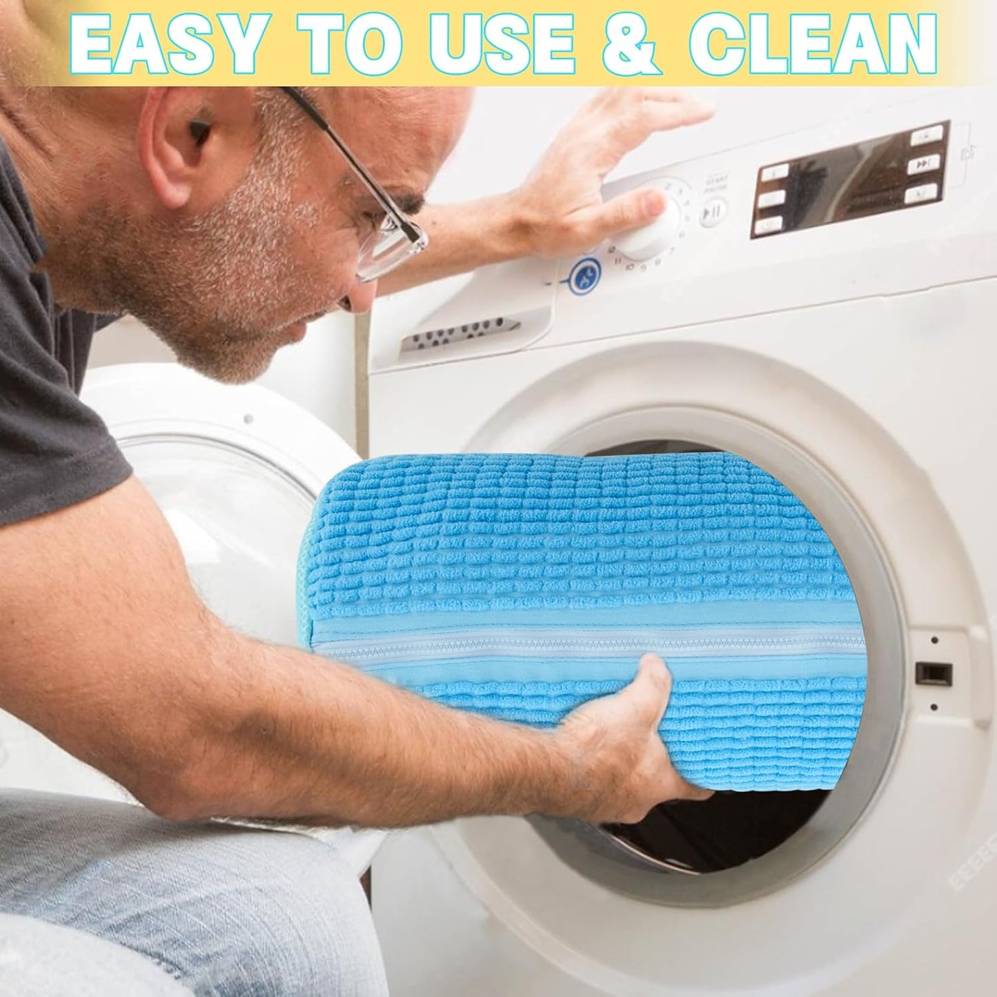 2PCS Shoe Washing Machine Bgs,Laundry Shoe Bags for Washer and Dryer, Reusable and Durable Zipper Sneaker Shoe Washing Bag, Tennis Shoe Cleaning Bag for All Shoe Types (Blue)