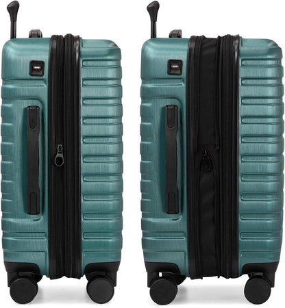 U.S. Traveler Boren Polycarbonate Hardside Rugged Travel Suitcase Luggage with 8 Spinner Wheels, Aluminum Handle, Teal, Carry-on 22-Inch, USB Port