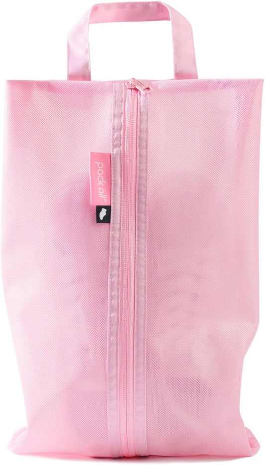 pack all Shoe Bag for Travel, Water-Resistant Shoe Pouch for Gym, Odor-Resistant Soccer Cleats Bag for Sport (Pink, 1-Pack)