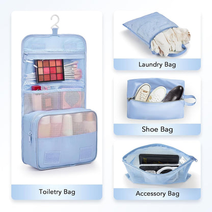 10 Set Compression Packing Cubes for Travel Essentials,Compressible Expandable Packing Cubes for Suitcase,OlarHike Luggage Organizer Bags for Travel,Handy Helper for Organizing Clothes(Light Blue)