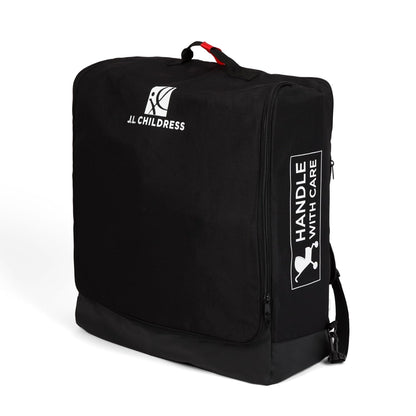 J.L. Childress Compact Travel Stroller Bag for Airplane - Fits Most Compact-Fold Single Baby Strollers, Compatible with UPPAbaby MINU, GB Pockit, Nuna TRVL & More, AirTag Compatible - Black