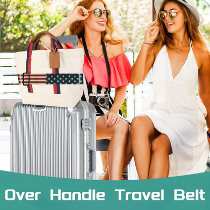 Slohif Luggage Straps for Suitcases Travel Belt Accessories Luggage Connector Identifiers Over Handle with Buckle Unique Nylon Adjustable Strap for Sleeping Bag Car Seat Flag(2 Pack)