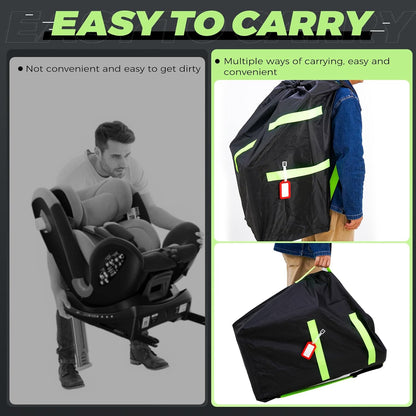 Waterproof Car Seat Travel Bag, Suitable for Airplane and Air Travel, Durable Cushioned Backpack Design, Suitable for Strollers, Height Increasing Seats, Convertible Seats, with 1 Luggage Tag