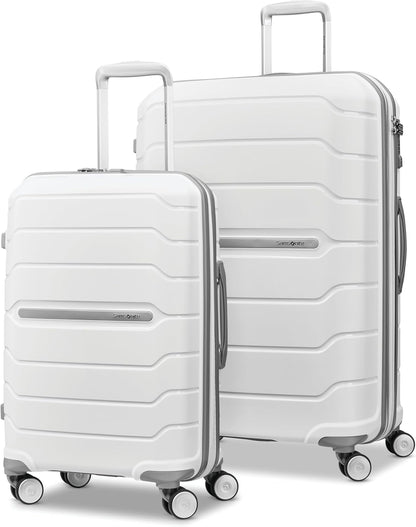 Samsonite Freeform Hardside Expandable with Double Spinner Wheels,White, 2-Piece Set (21/28)