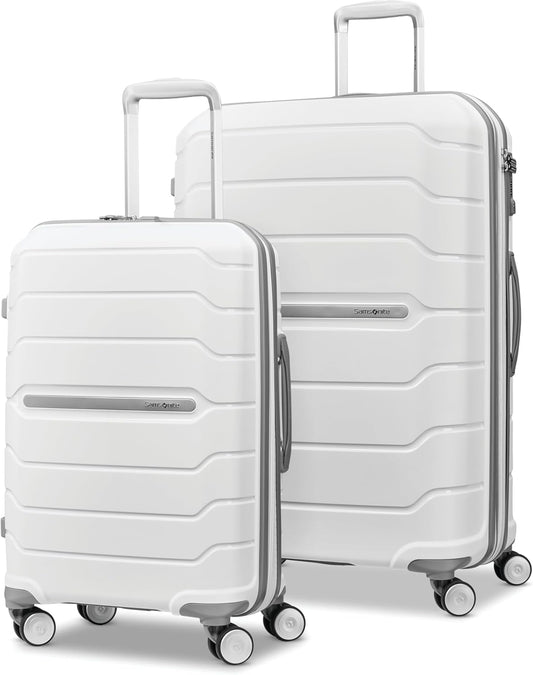 Samsonite Freeform Hardside Expandable with Double Spinner Wheels,White, 2-Piece Set (21/28)