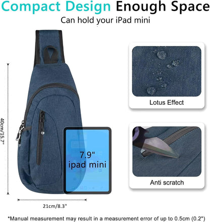 TITECOUGO Small Sling Bag, Lightweight Crossbody Backpack for Men Women, Shoulder Bag for Sports and Outdoor