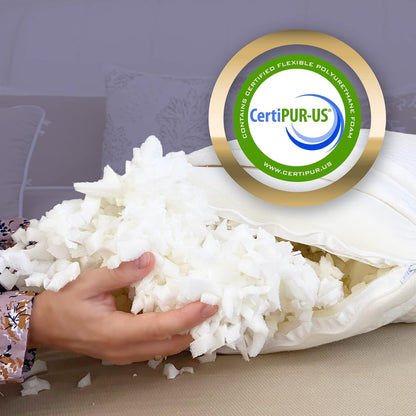 Royal Therapy King Size Pillows, Memory Foam Pillow - Shredded Foam, Hypoallergenic Bamboo-Derived Rayon Cover, CertiPUR-US Certified, Removable Cover, for All Sleep Positions, Neck Pain Relief