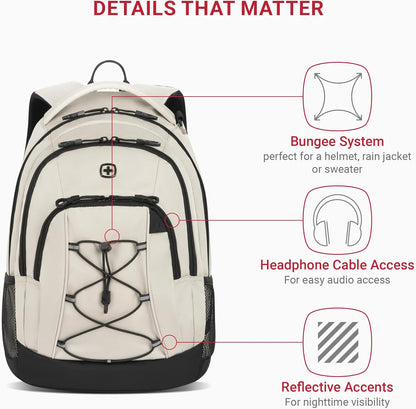 SwissGear 1186 Bungee Backpack, Black/Gold, 17-Inch