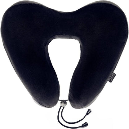 Lewis N. Clark Contoured Memory Foam Hexform Travel Cervical Neck Pillow for Shoulder & Neck Pain, Airplane, Camping, Kids & Adults, Premium, Black