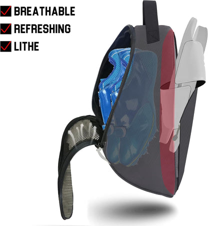 Shoe Bag Golf Travel Soccer Gym Sport with Side Accessory Outside Pocket for Socks Shoe Pouch Portable Large Shoe Storage Bag for Packing Zippered (all grey)