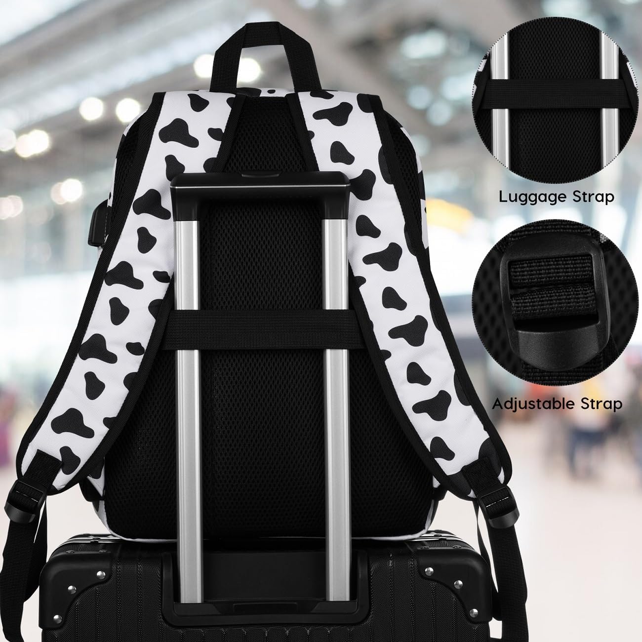 Unisex School Backpack,Classic Casual Bookbag Adults and Teens Schoolbag with USB Port for High School College Office Work Travel