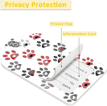 2 Pack Paw Pattern Luggage Tags for Suitcases,Paw Print Leather Baggage Suitcases Tag Name ID Label Privacy Cover Travel Bag Tags for Women Men Boys Girls