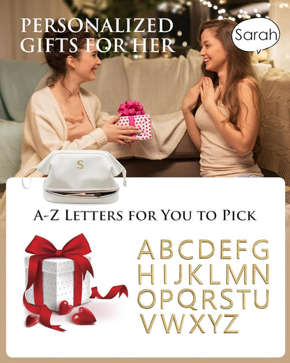 Popular Teen Girl Stuff, Trendy Stuff Makeup Bag, Essentials For Girls Cosmetic Bag with Makeup Brush Organizer, Waterproof, Large Capacity PU Leather Toiletry Bag, Friend gifts