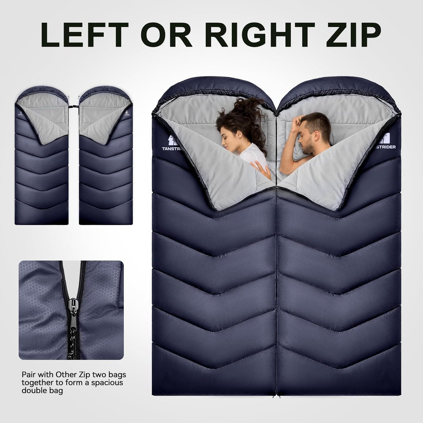 Sleeping Bags for Adults Cold Weather,Portable, Waterproof,Lightweight Camping Sleeping Bag for Tall Girls Boys with Compression Sack for Warm Camping, Hiking, Outdoor & Indoor