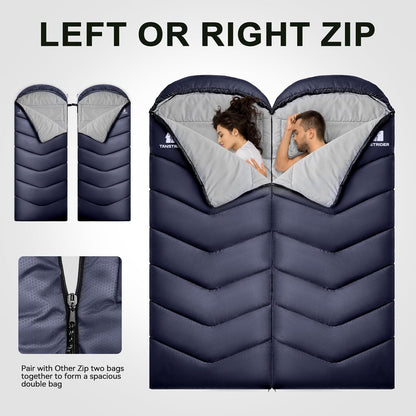 Sleeping Bags for Adults Cold Weather,Portable, Waterproof,Lightweight Camping Sleeping Bag for Tall Girls Boys with Compression Sack for Warm Camping, Hiking, Outdoor & Indoor