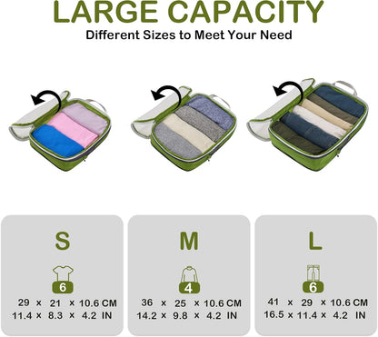 Cipway Mesh Compression Packing Cubes, Ultralight See Through Luggage Organizer Bags, Travel Essentials for Carry on Suitcase（3 Pcs,Green）