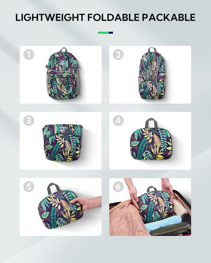 WATERFLY Hiking Foldable Daypack Backpack: 25L Ultra Lightweight Packable Waterproof Outdoor Travel Day Pack for Woman Man