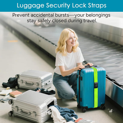 Travel Inspira Luggage Straps for Suitcases with TSA Lock, Protect Your Luggage Anti-Burst, High Visibility Color, Easy to Identify Luggage Adjustable Heavy Duty Belt for 20-32 Inch Suitcases
