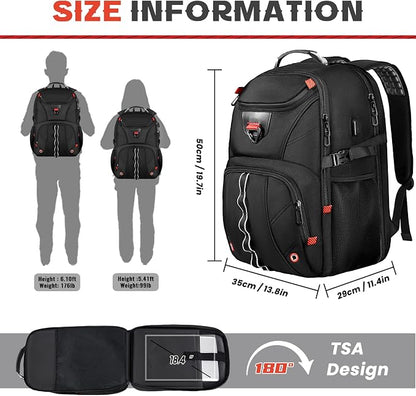 Extra Large Travel Laptop Backpack, 18.4 inch XXXL Gaming Backpack, TSA - Image 2