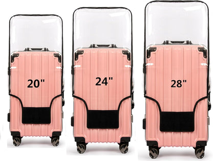 3PCS Clear PVC Suitcase Cover Protectors Transparent Luggage Covers Waterproof Wheeled Suitcase Dust Cover Dustproof Travel Luggage Sleeve Protector 20"+24" 28" (3PCS Upgraded)