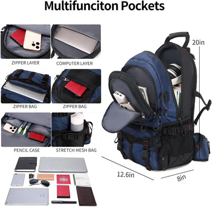 Nerlion 40L Hiking Backpack Travel Backpack for Men Women Camping Waterproof Outdoor Hiking Daypack Lightweight Backpack (Blue)