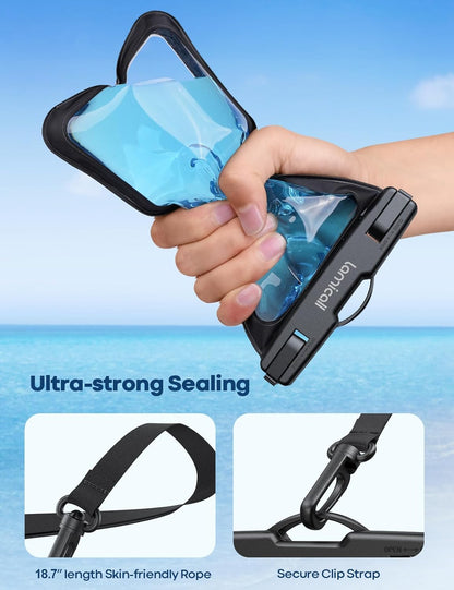 Lamicall 2Packs Waterproof Pouches, Beach Vacation Essentials for Wemen Men, Cruise Essentials 2025, Travel Beach Ship Accessories, Water Accessories, Green &Black