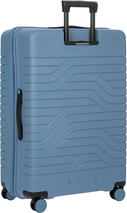 Bric's B|Y Ulisse Spinner Suitcase, Expandable Hard Shell Luggage with TSA Lock and Smooth 360° Wheels 28" – Grey Blue