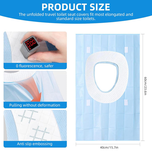 55 Pack Toilet Seat Covers Disposable 16x24 Inch XL Portable Toilet Liners Travel Seat Cover for Outdoors,Hotel, Hospital, Travel, Public Toilet Seat Cover (55 Pack, XL)