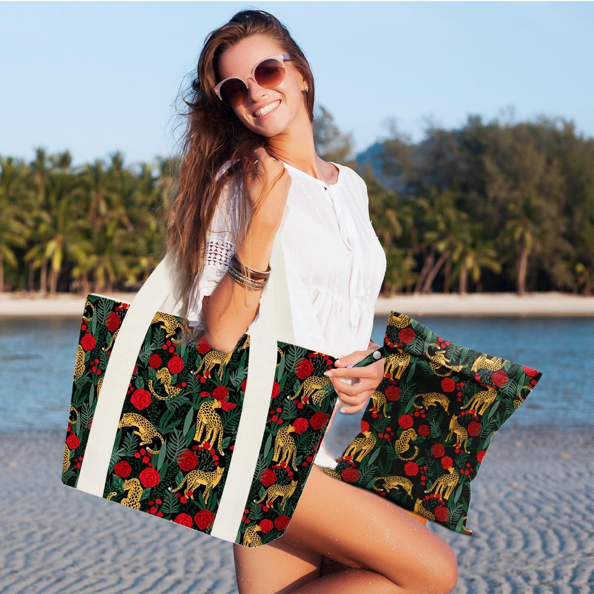 Beach Bags Wet Bag for Swimsuit Tote Bag for Friends Travel Gifts, Aloha Bags Waterproof Vacation Essential