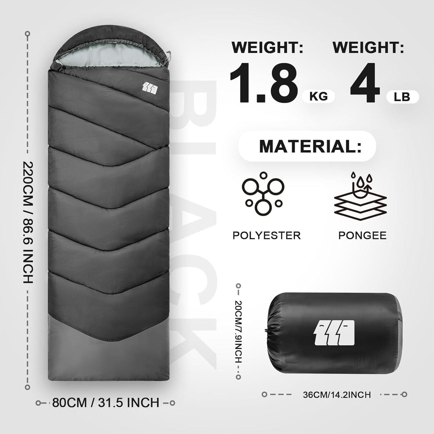 Sleeping Bags for Adults Cold Weather,Portable, Waterproof,Lightweight Sleeping Bag for Tall Girls Boys with Compression Sack for Warm Camping, Hiking, Outdoor & Indoor