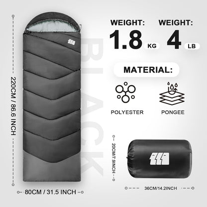 Sleeping Bags for Adults Cold Weather,Portable, Waterproof,Lightweight Sleeping Bag for Tall Girls Boys with Compression Sack for Warm Camping, Hiking, Outdoor & Indoor