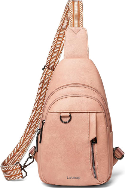 7L Sling Bag for Women Men Leather Small Sling Backpack Daypack Anti Theft Fanny Pack Crossbody Purse Travel