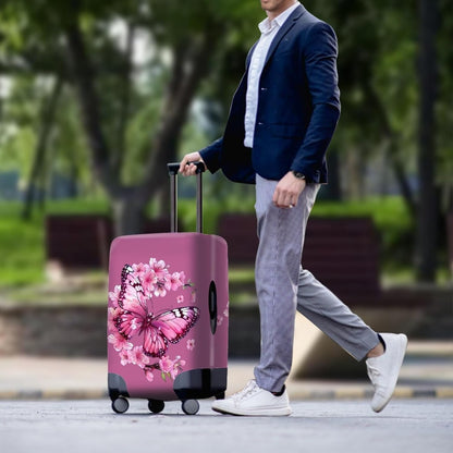 Purple Butterfly Luggage Cover Anti-scratch Baggage Suitcase Protector Fits 22-25 Inch Luggage