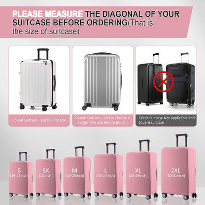 Travel Luggage Cover Suitcase Protector Scratch-Resistant Fit 19-31 Inch Suitcase, Not Included Suitcase (Pink, L(26-27 inch))