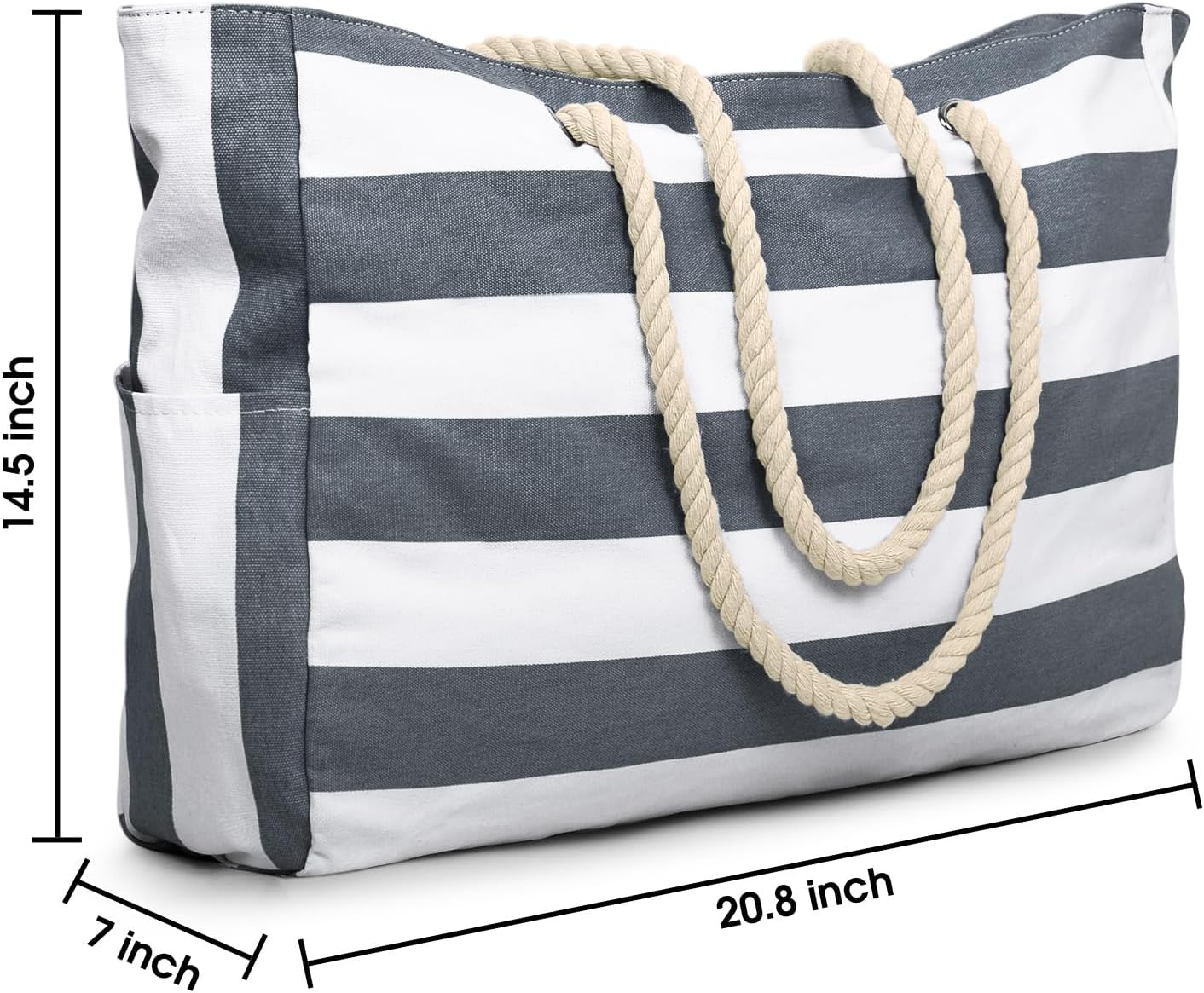 Becokan Beach Bag Large Beach Tote Bag for Women Waterproof Sandproof Swim Pool Bag With Zipper