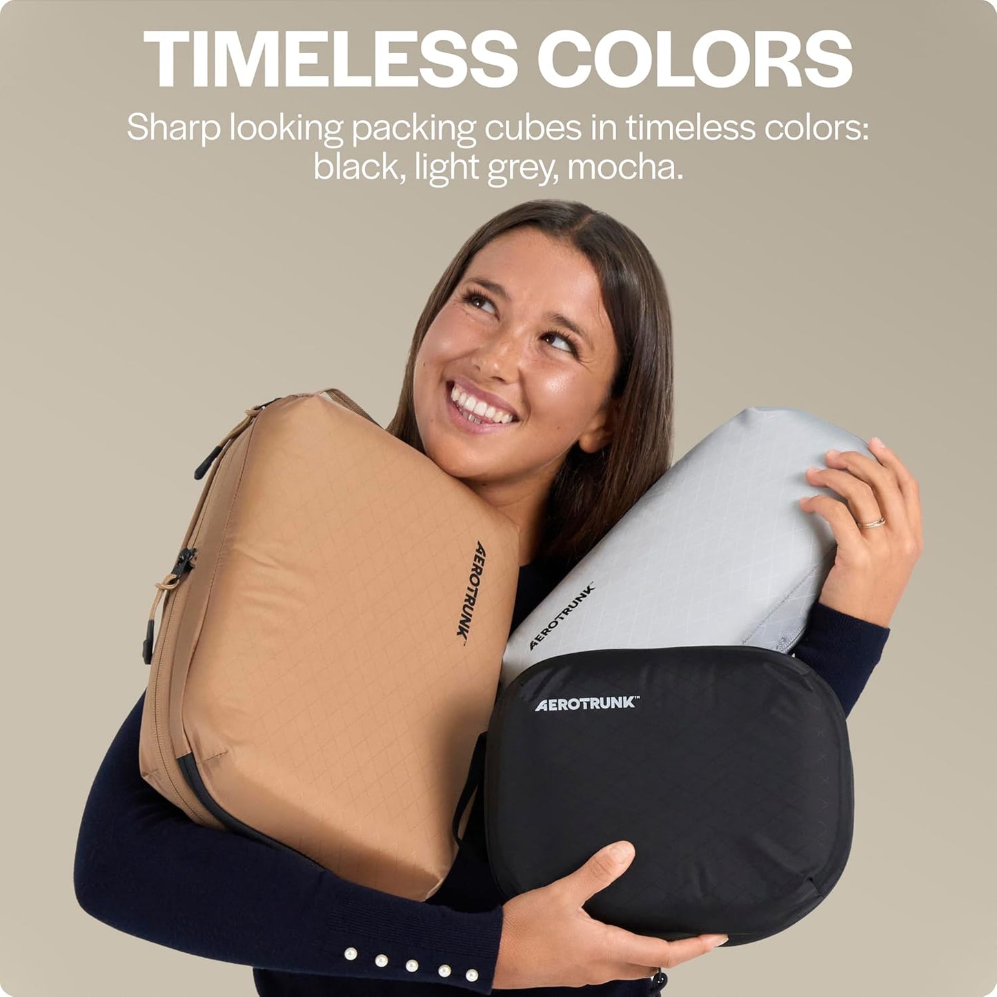 Aerotrunk Ultralight Compression Packing Cubes - Lightweight Travel Organizers for Suitcases and Luggage (6-Pack, Black)