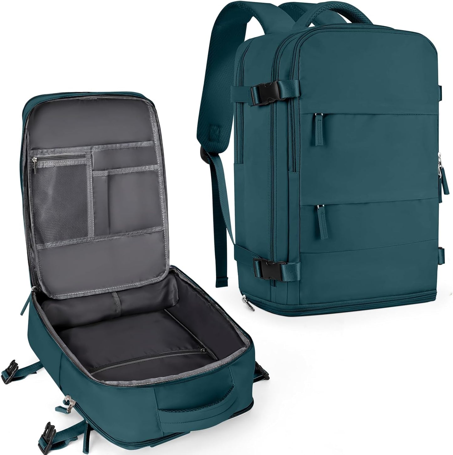 coowoz Travel Backpack For Women Men,Carry On Backpack,Hiking Backpack Waterproof Outdoor Sports Rucksack Casual Daypack Travel Essentials(Peacock Blue)