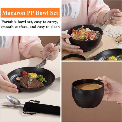 Berglander Camping Mess Kits, Silverware Set Spoons Forks Knives, Camping Essentials Gear, Accessories for Travel, Picnic, Outdoor, Easy to Carry and Clean