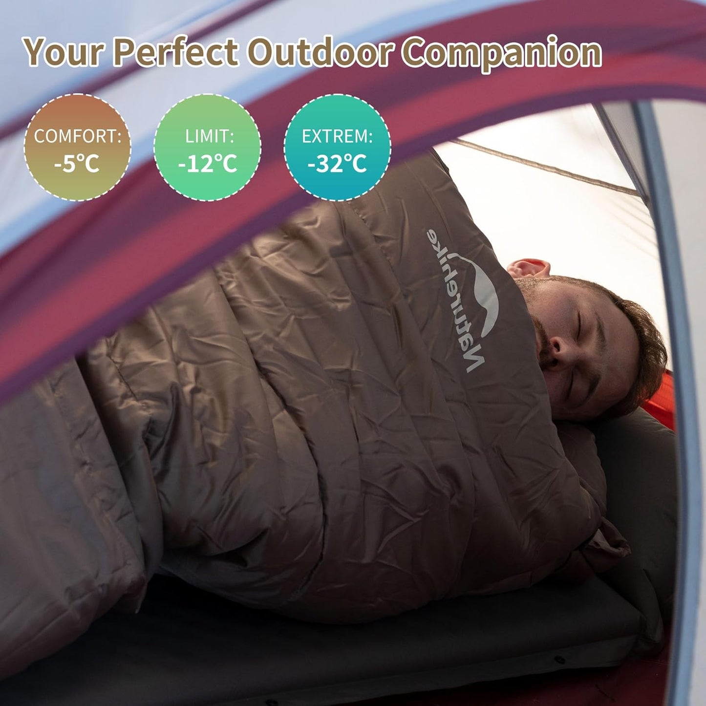 Naturehike Sleeping Bags for Adults, 23/39℉ Mummy Backpacking Sleeping Bag, 0 Degree Lightweight Sleeping Bag Warm for Camping, Hiking