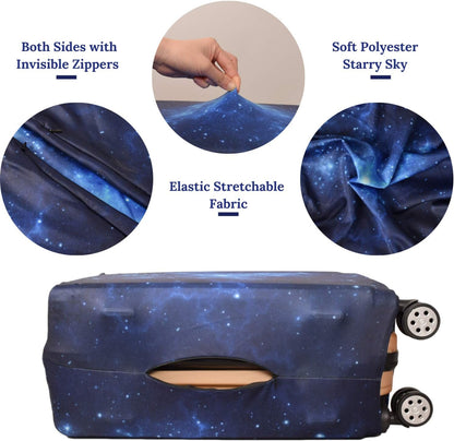 Luggage Cover, Protective Washable Suitcase Cover - Travel Elastic Spandex Suitcase Protector Fits 22 to 24 Inch Galaxy