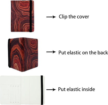Passport Holder for Women and Men PU Leather Passport Cover for Travel (Wood Print)