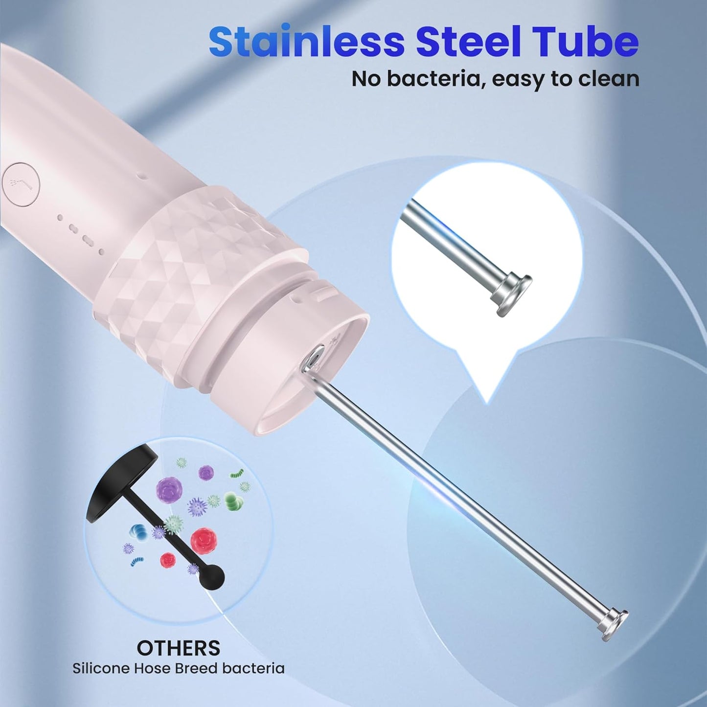 Portable Water flosser with Electric Toothbrush, 2 in 1 Teeth Cleaning Kit, Electric Toothbrush and flosser Combo, Water Flosser for Travel and Home (Pink)
